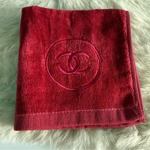 Chanel Beaute Red Cotton Wash Cloth Face Towel